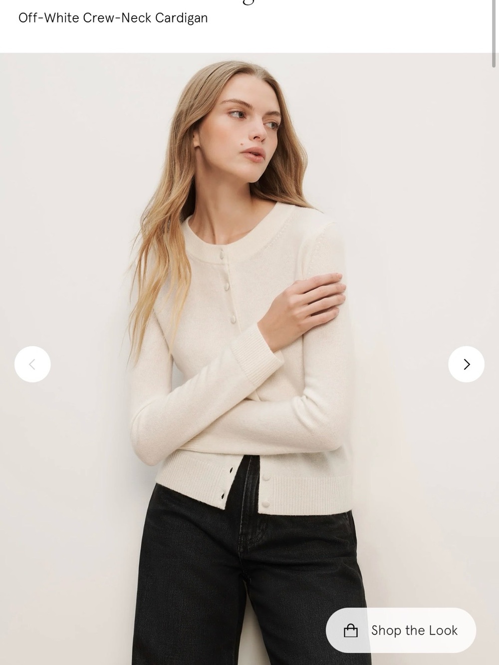 Veronica Beard Off-White Crew-Neck Button Cardigan - Daro Cardigan